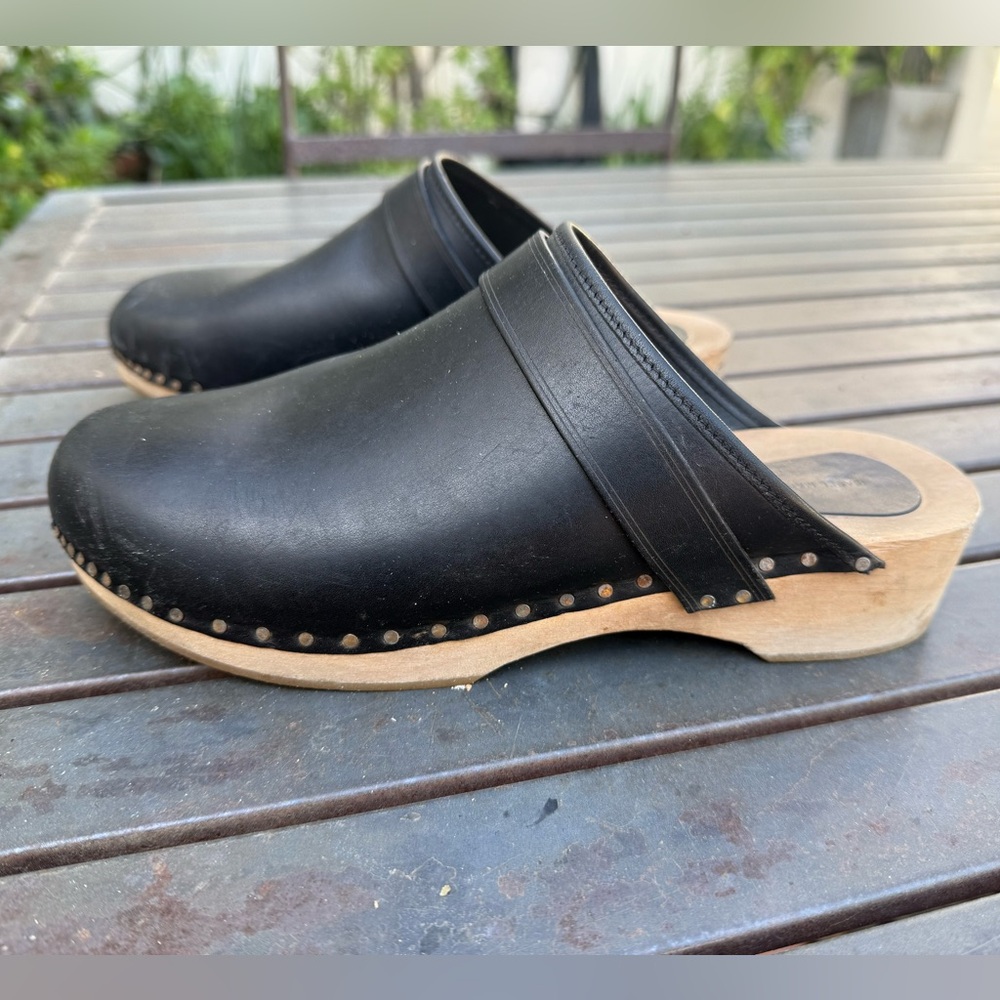 Isabel Marant Black Leather Mules with Wooden Sole 39/8 - Picture 5 of 8
